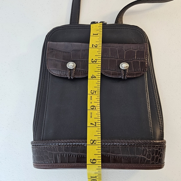 Brighton VTG Small Slim Black Leather Shoulder Bag - Picture 12 of 14